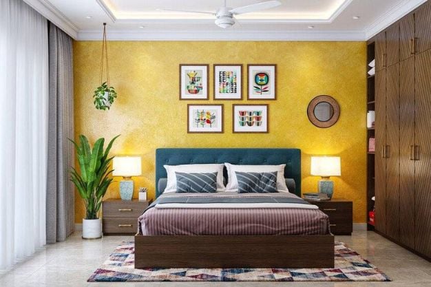 Furnished bedroom before de-staging