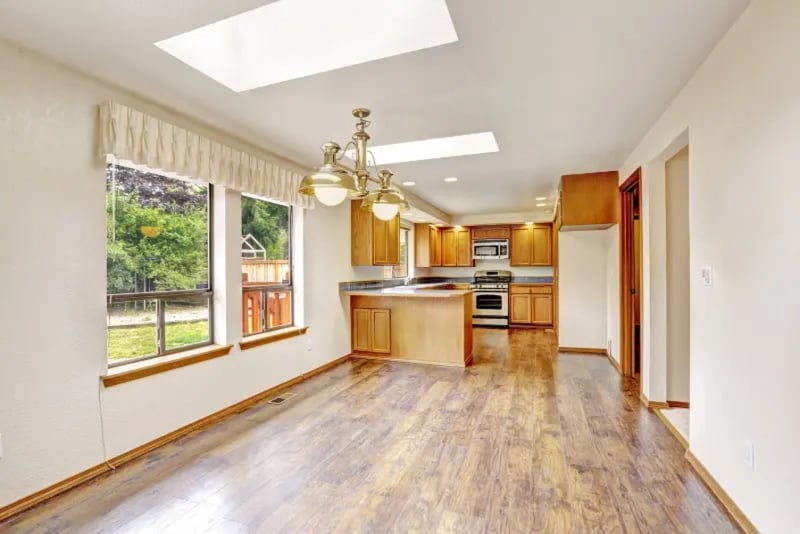 Original empty kitchen before virtual staging