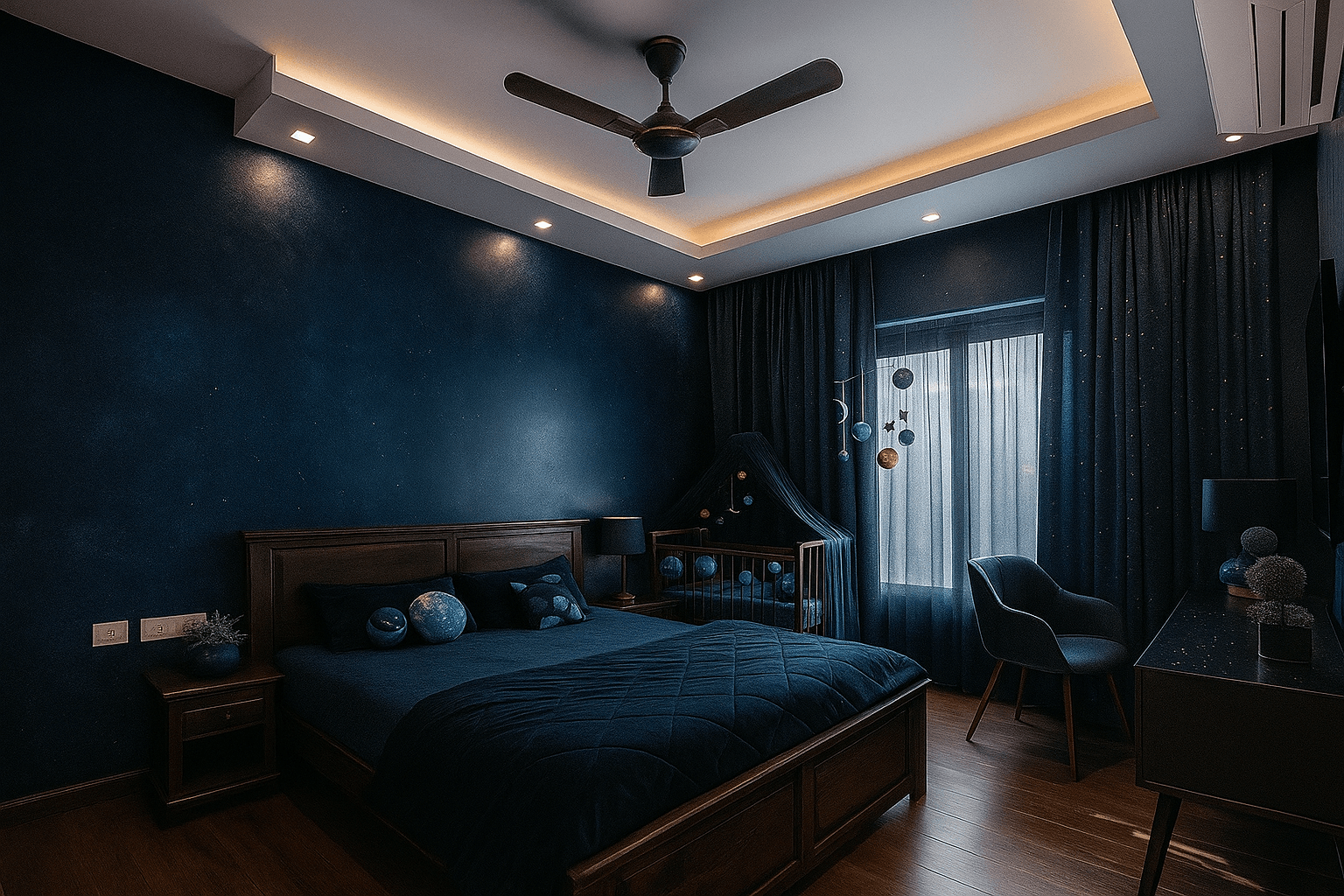 Cosmic chic bedroom design