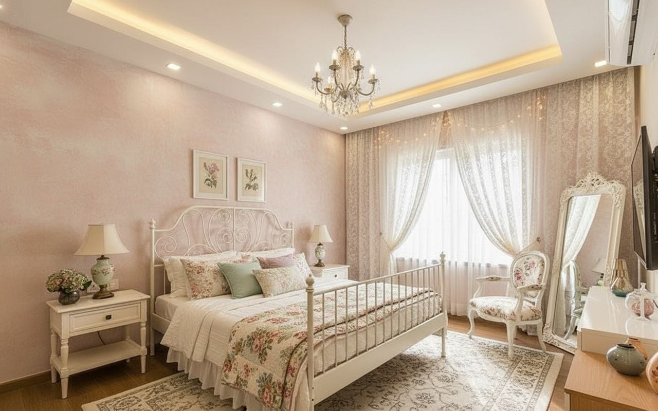 Shabby chic bedroom design