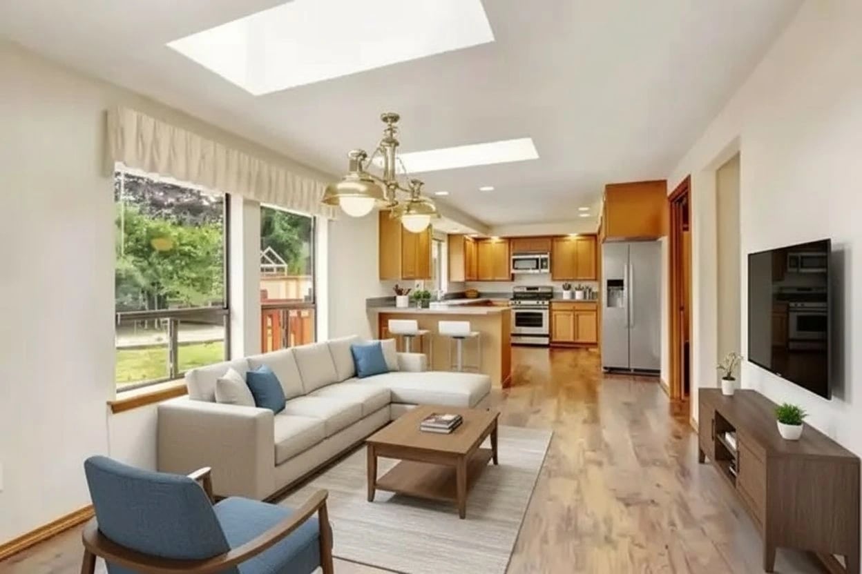 Virtually staged kitchen in Minimalist style