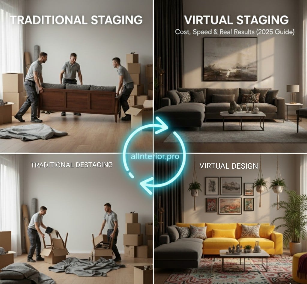 Virtual Staging vs Traditional Staging: Cost, Speed & Real Results (2025 Guide)
