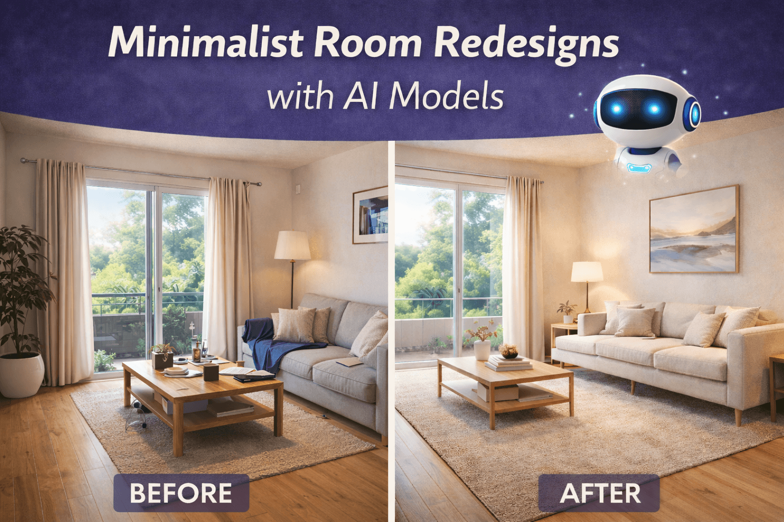 Minimalist AI Design: Clean, Modern Room Redesigns with AI Models