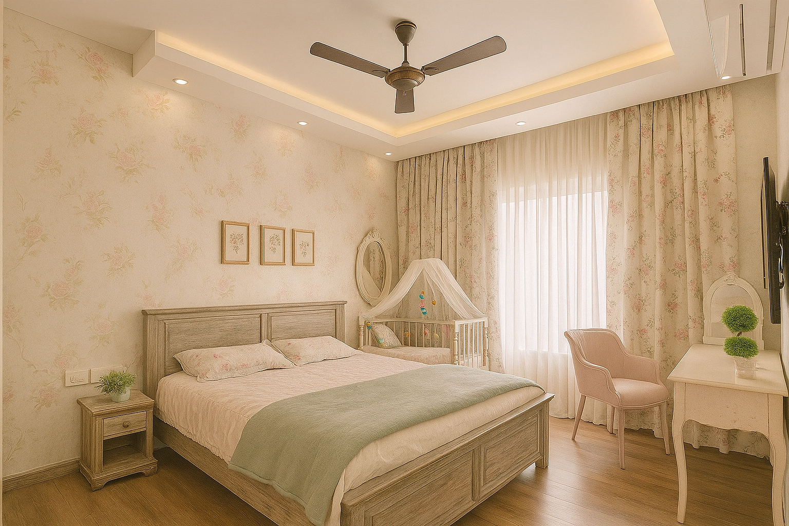 Shabby chic bedroom design