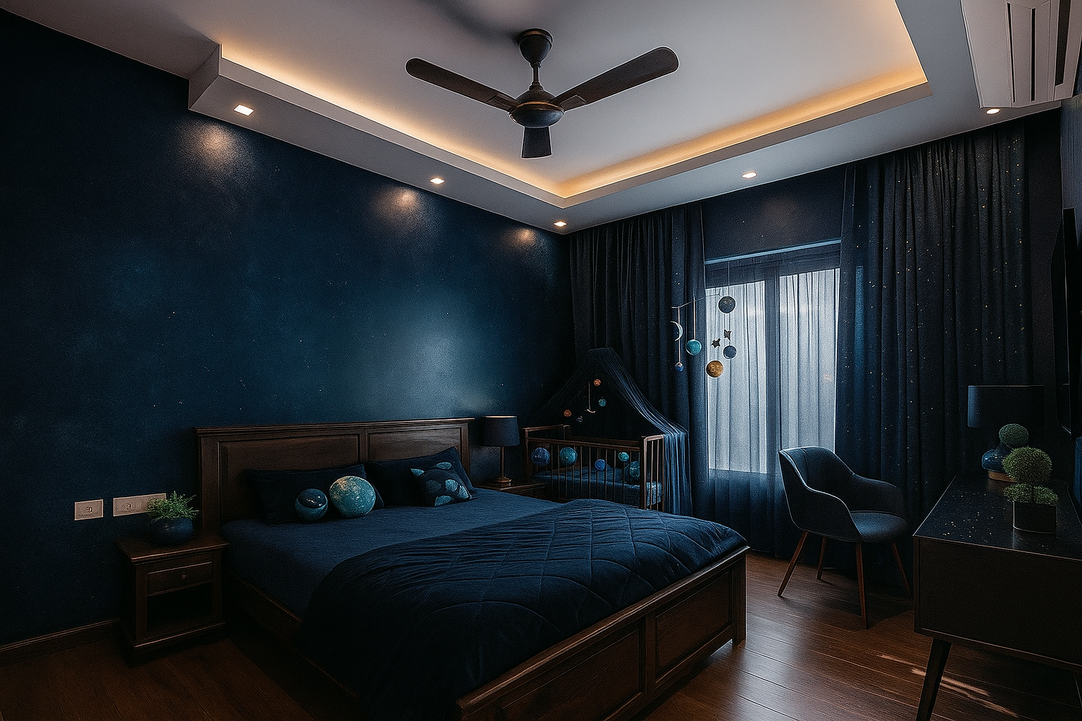 Cosmic chic bedroom design